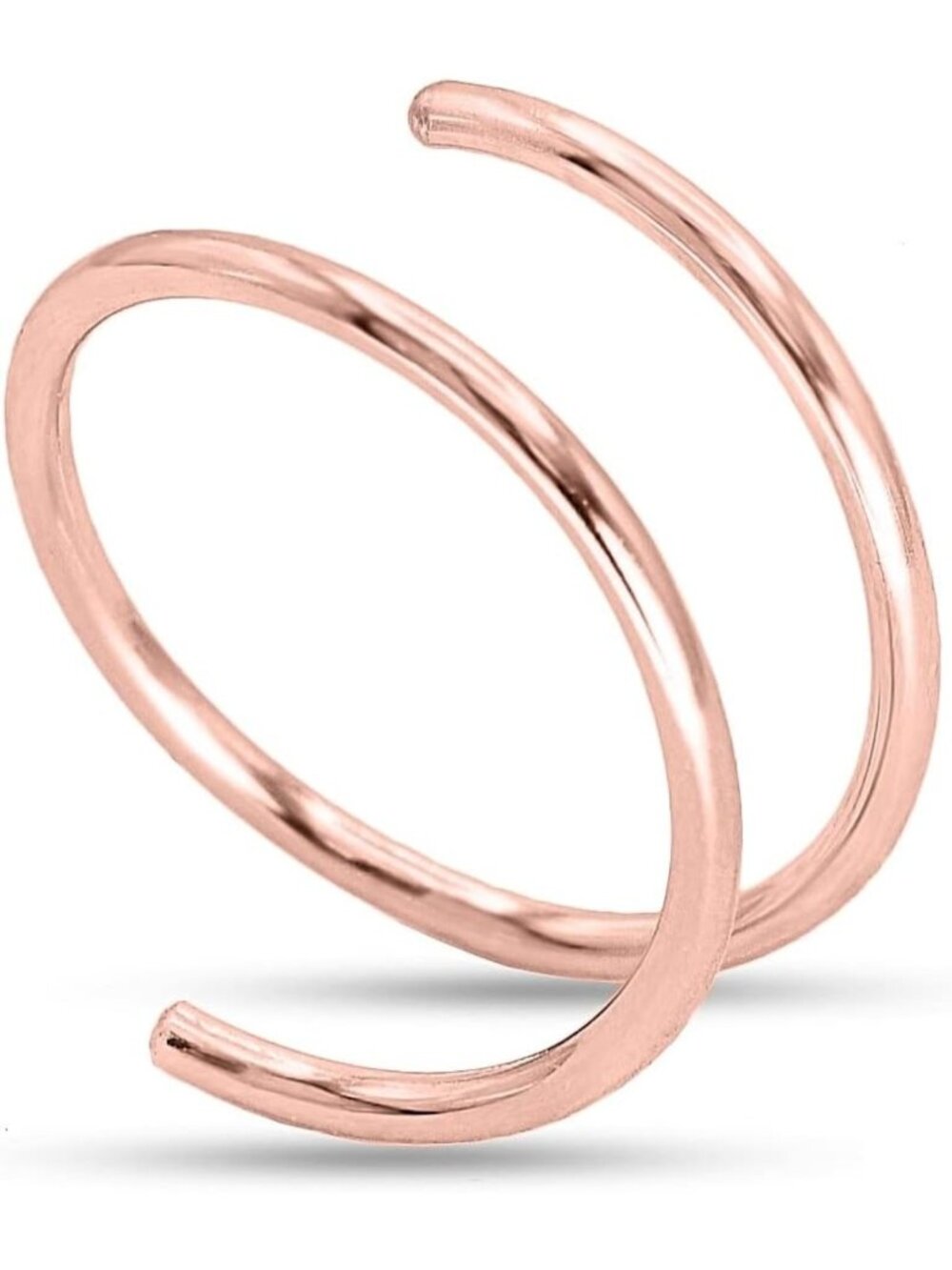 Double Nose Ring Hoop - 14k Gold Filled or Sterling Silver Spiral Twist for All